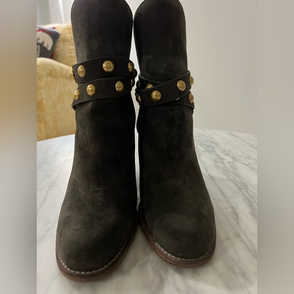 SeeBy Chloe Lyna Suede Buckle Boots Size 6 - Picture 3 of 8